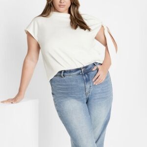 NWT City Chic Bright White Off the Shoulder Top Size XXL (24)